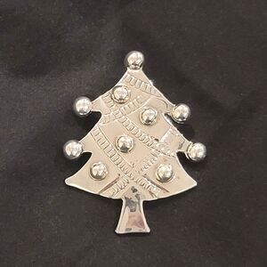 Vintage Signed MJ Marie Jennifer Christmas Tree Brooch Pendant